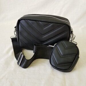 NEW! Small Vegan Leather Purse with Detachable Strap and Coin Pouch